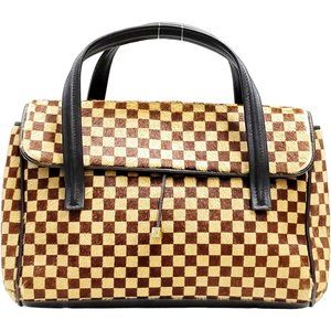Louis Vuitton Satchel Bag Lionne Sauvage Brown Damier